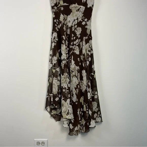 Y2K Babydoll Fairy Midi Dress Size 8 Floral Asymmetrical Dressbarn Forest Fairy - Picture 3 of 9